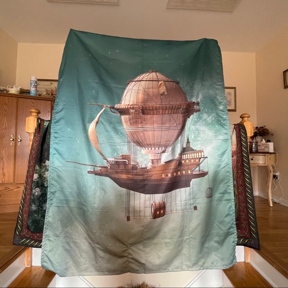 Wall Hanging Flying Ship Tapestry
